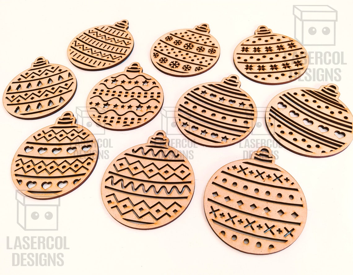 Christmas Ornaments 10 Styles Laser Cut Files | Etsy