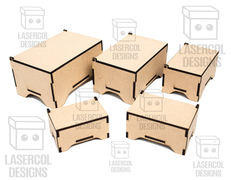 Boxes 8 Sizes Set 8 Laser Cut Files Svgdxfpdfai Etsy