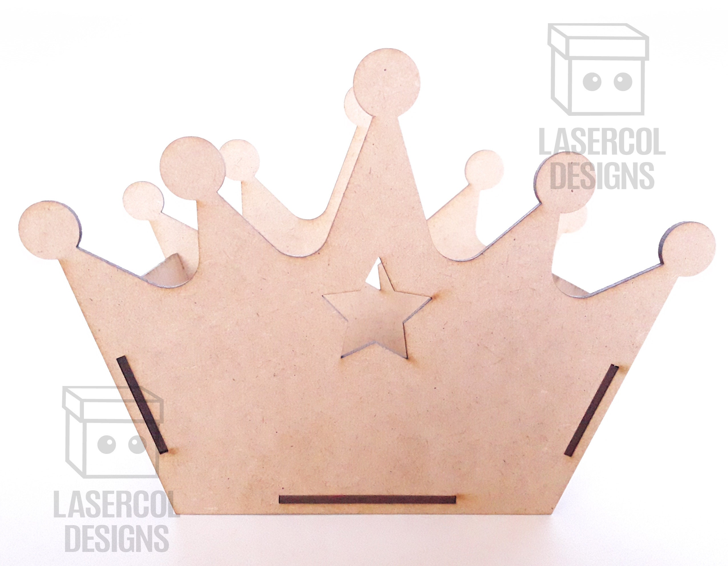Crown Shaped Box 4 sizes 3 Styles Laser Cut Files Etsy