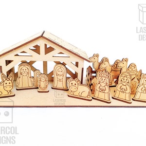 Nativity Scene Christmas Gift Laser Cut Files SVGDXFPDFAi Glowforge Files Instant Download Pesebre Nacimiento image 2