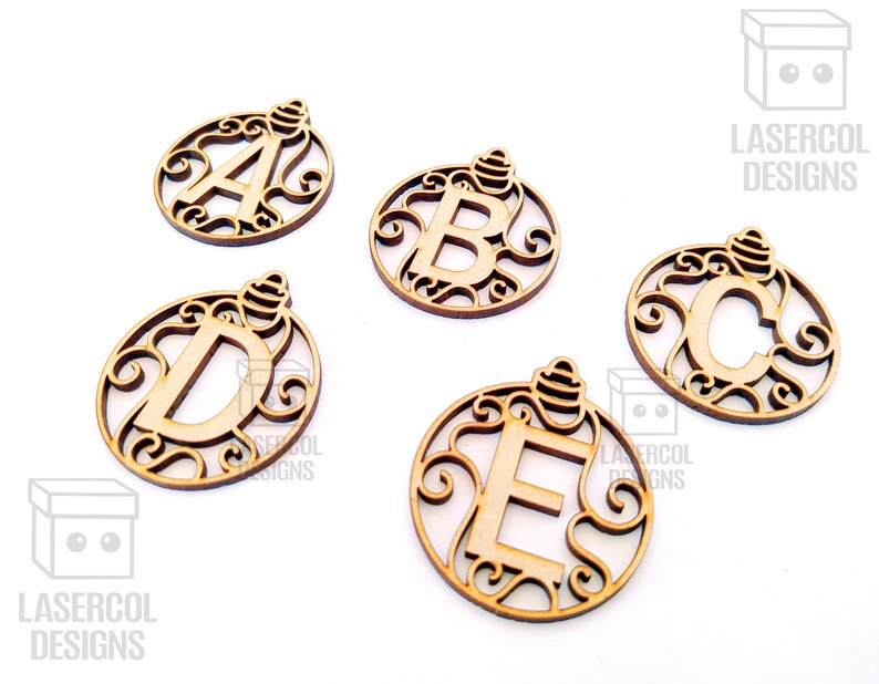 Download Monogram Christmas Ornament Laser Cut Files SVGDXFPDFAi | Etsy