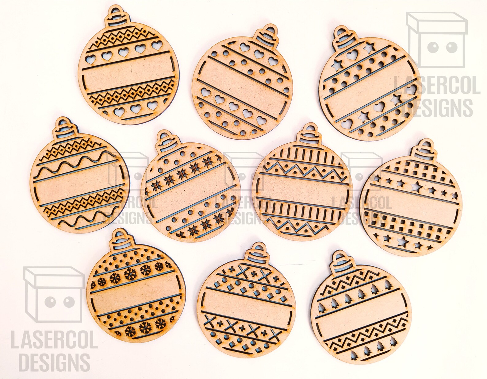 Christmas Ornaments Ready to Personalize Laser Cut Files | Etsy