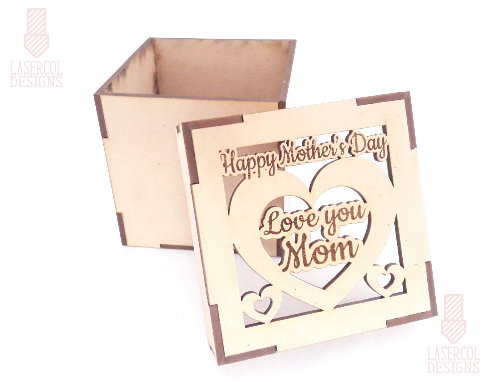 Mother's Day Gift Box 4 Styles Laser Cut Files Etsy