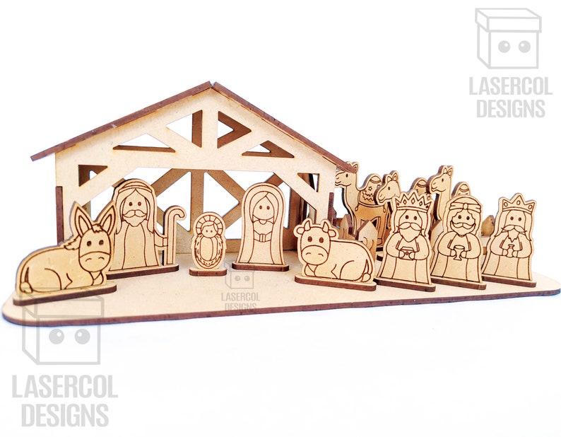Nativity Scene Christmas Gift Laser Cut Files SVGDXFPDFAi Glowforge Files Instant Download Pesebre Nacimiento image 10