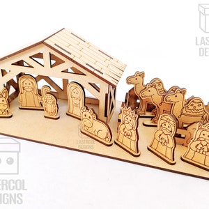 Nativity Scene Christmas Gift Laser Cut Files SVGDXFPDFAi Glowforge Files Instant Download Pesebre Nacimiento image 3