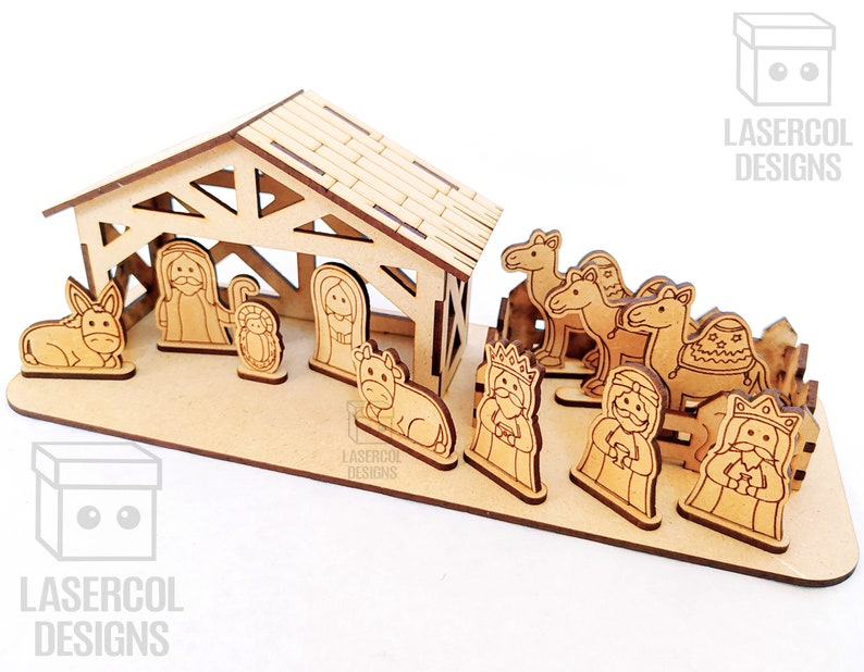 Nativity Scene Christmas Gift Laser Cut Files SVGDXFPDFAi Glowforge Files Instant Download Pesebre Nacimiento image 3