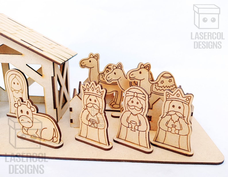 Nativity Scene Christmas Gift Laser Cut Files SVGDXFPDFAi Glowforge Files Instant Download Pesebre Nacimiento image 8