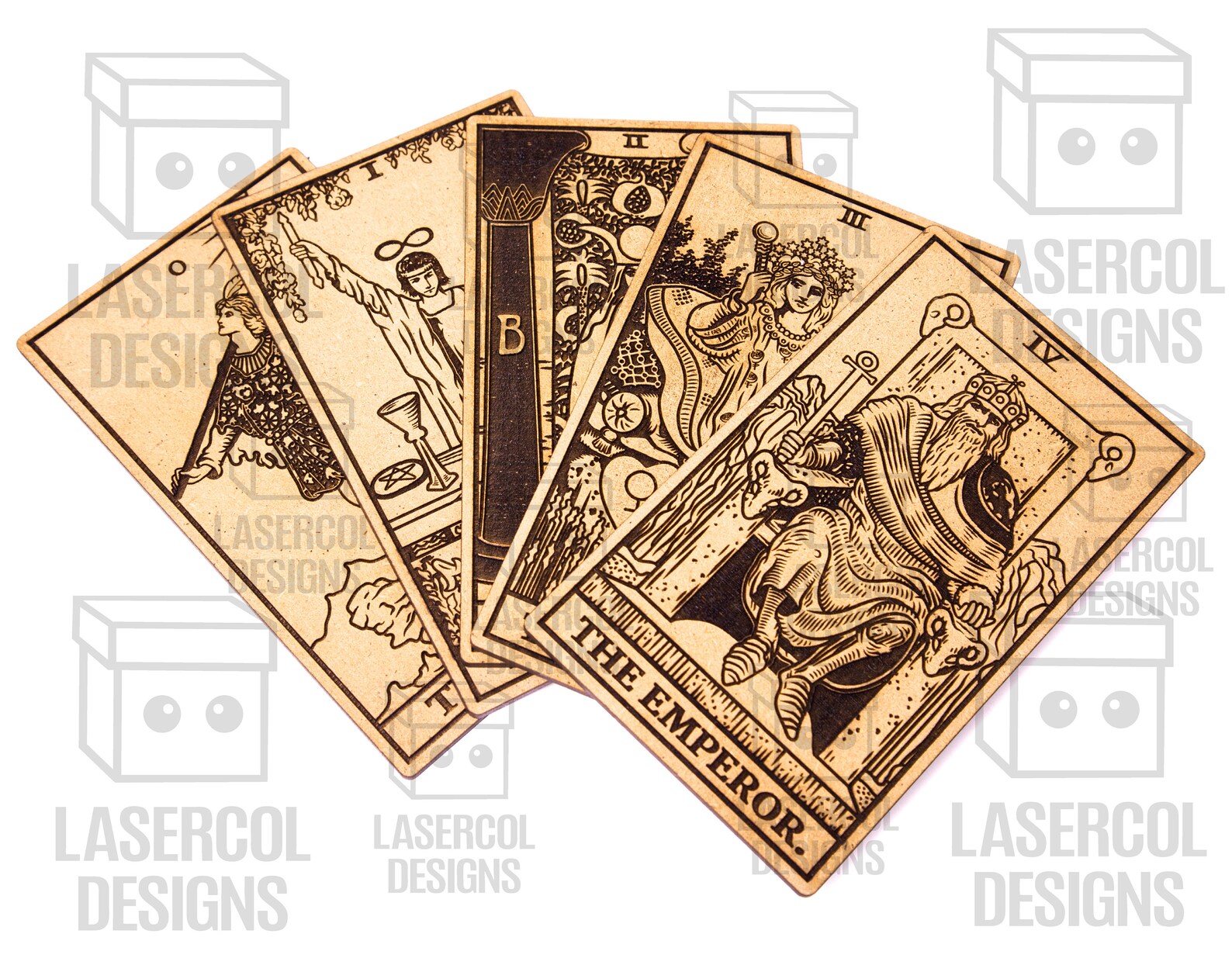 5 Tarot Cards Set 1 Laser Cut Files SVGDXFPDFAi Etsy
