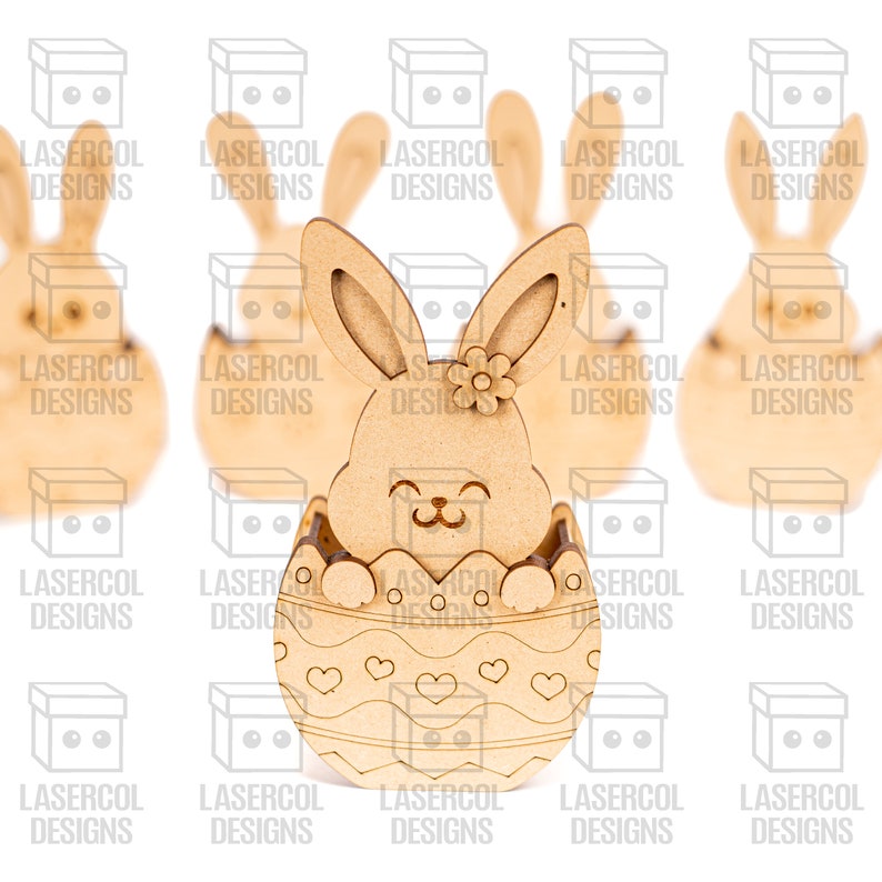 Easter Bunny Egg Basket 5 Styles Laser Cut Files Glowforge Files SVGDXFPDFAi Instant Download Easter Gift Box image 9