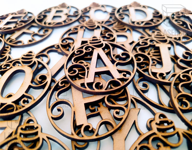 Download Monogram Christmas Ornament Laser Cut Files SVGDXFPDFAi | Etsy