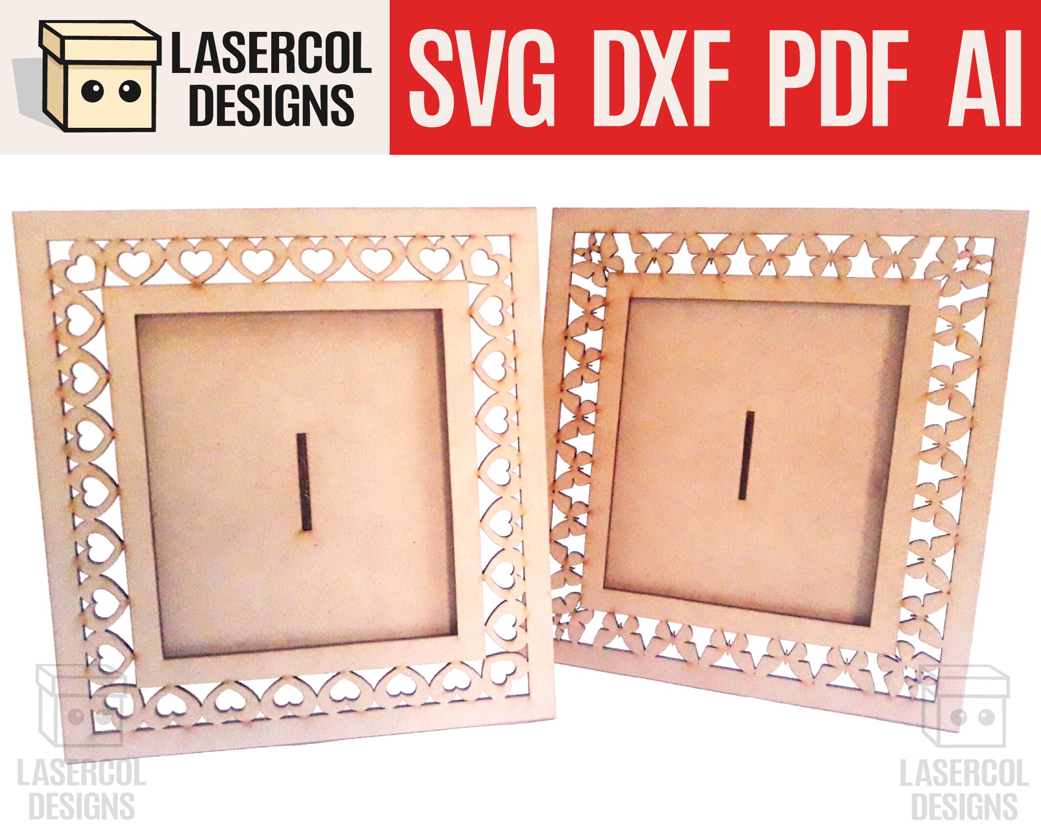 Photo frame Bundle eight Styles Laser Cut Files Etsy