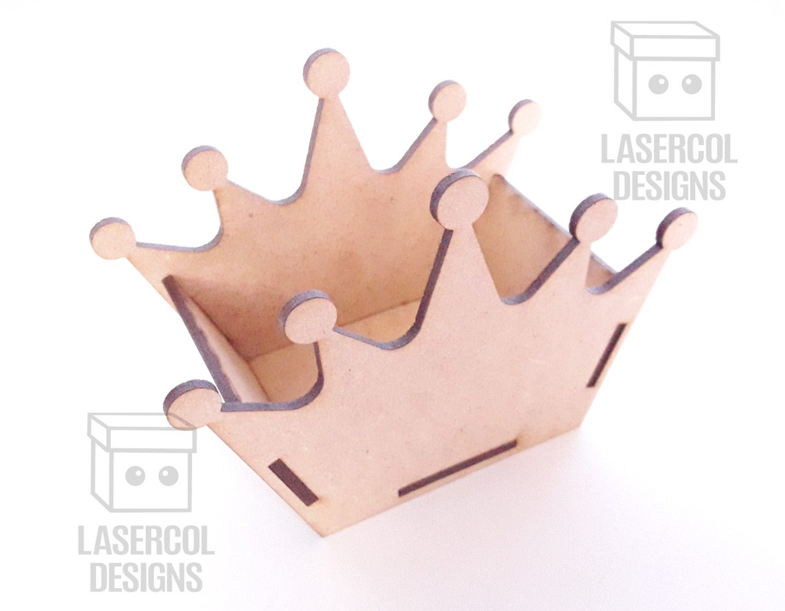 Crown Shaped Box 4 sizes 3 Styles Laser Cut Files Etsy