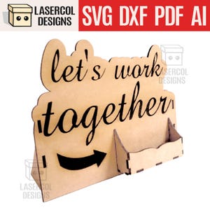 Visitenkartenhalter - Laser Cut Dateien - SVG+DXF+PDF - Instant Download