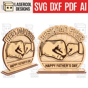 Set di targhe regalo per la festa del papà 1 (2 misure) - File tagliati al laser - SVG+DXF+PDF - File Glowforge - Download immediato