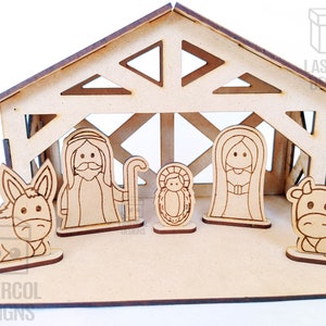Nativity Scene Christmas Gift Laser Cut Files SVGDXFPDFAi Glowforge Files Instant Download Pesebre Nacimiento image 7