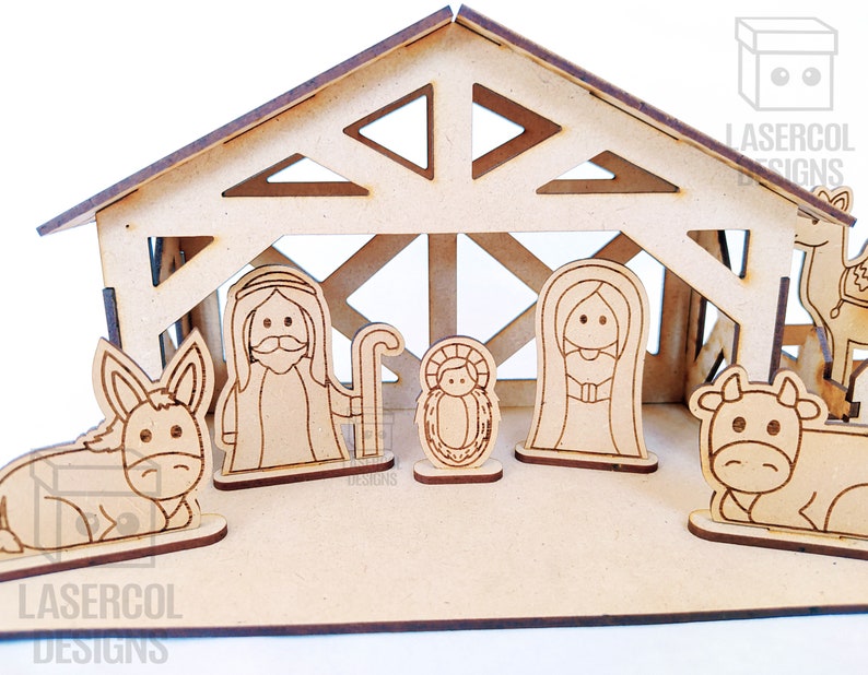 Nativity Scene Christmas Gift Laser Cut Files SVGDXFPDFAi Glowforge Files Instant Download Pesebre Nacimiento image 7