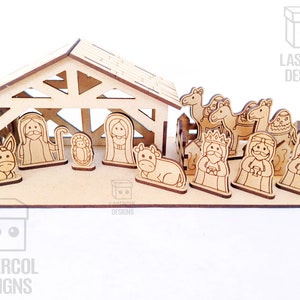 Nativity Scene Christmas Gift Laser Cut Files SVGDXFPDFAi Glowforge Files Instant Download Pesebre Nacimiento image 5