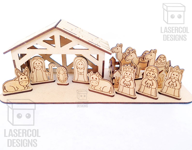 Nativity Scene Christmas Gift Laser Cut Files SVGDXFPDFAi Glowforge Files Instant Download Pesebre Nacimiento image 5