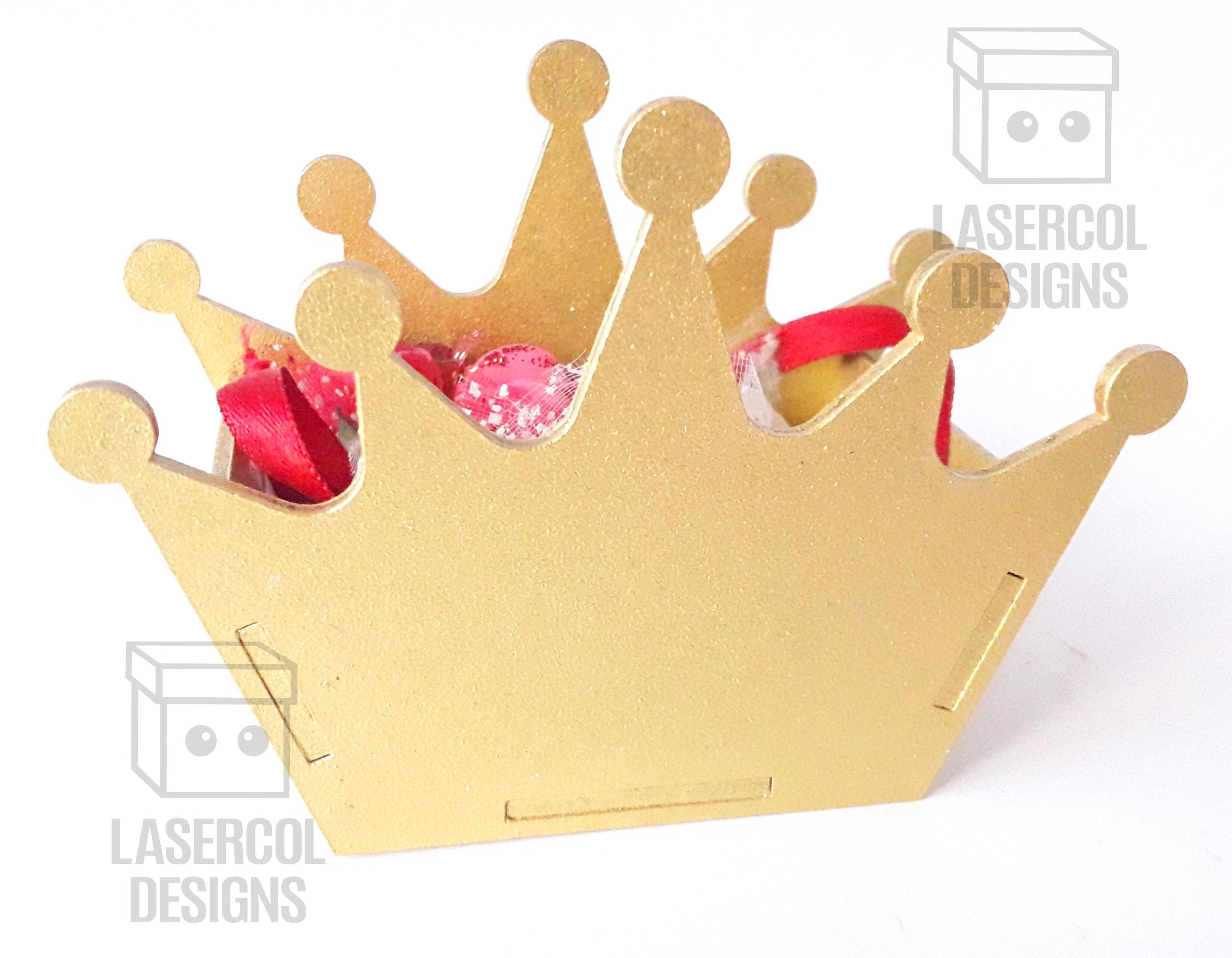 Crown Shaped Box 4 sizes 3 Styles Laser Cut Files Etsy