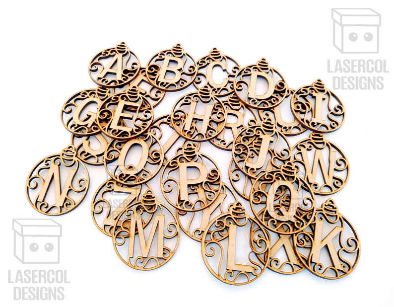Download Monogram Christmas Ornament Laser Cut Files SVGDXFPDFAi | Etsy