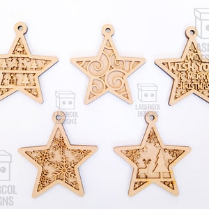 Christmas Ornaments Laser Cut Files Svgdxfpdfai Glowforge Files Instant ...