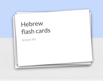 Hebräisches Alphabet Flash Cards ~ Alte Sprachen Anfänger Level