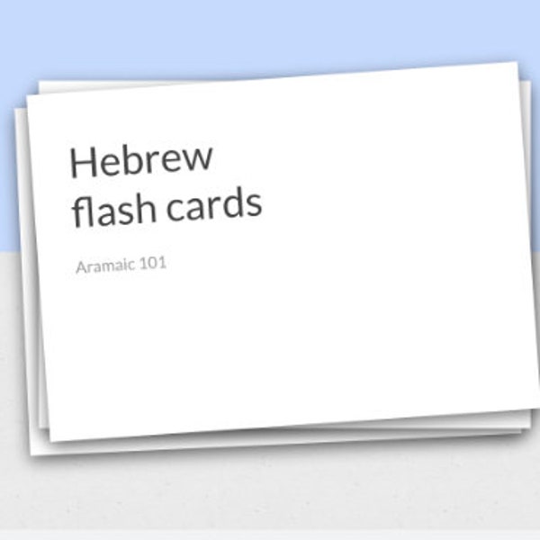 Hebrew Alphabet Flash Cards ~ Ancient Languages Beginner Level