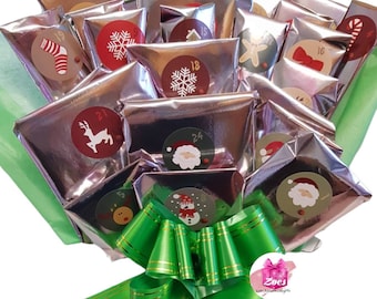 Chocolate Advent Calendar Bouquet: Candy & Jewelry Gifts