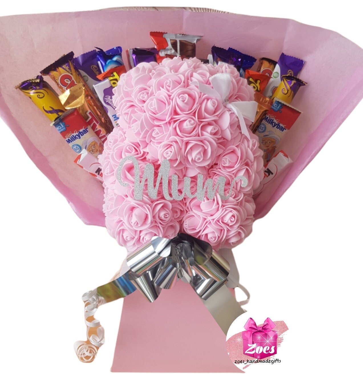 Mothers Day Hug in a box Chocolate Bouquet, With a keepsake Rose Bear