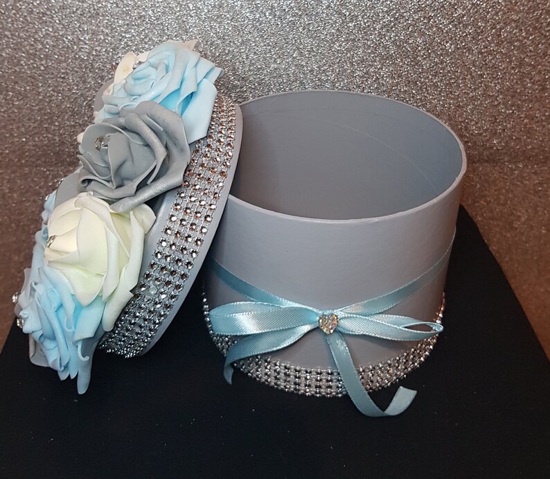 Christmas Gift Hat Box Diamonte Trim flower Box Rose Etsy UK