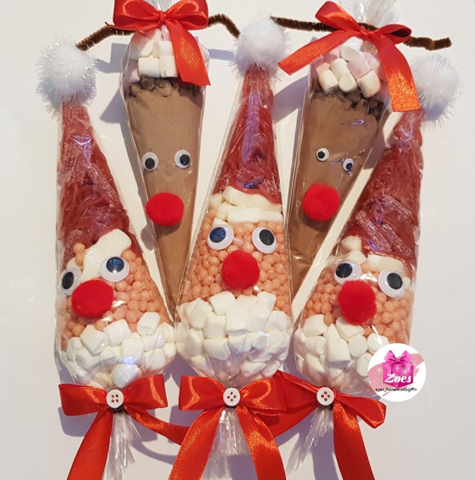 Hot Chocolate Cones Reindeer Cones and Santa Sweet Cones - Etsy