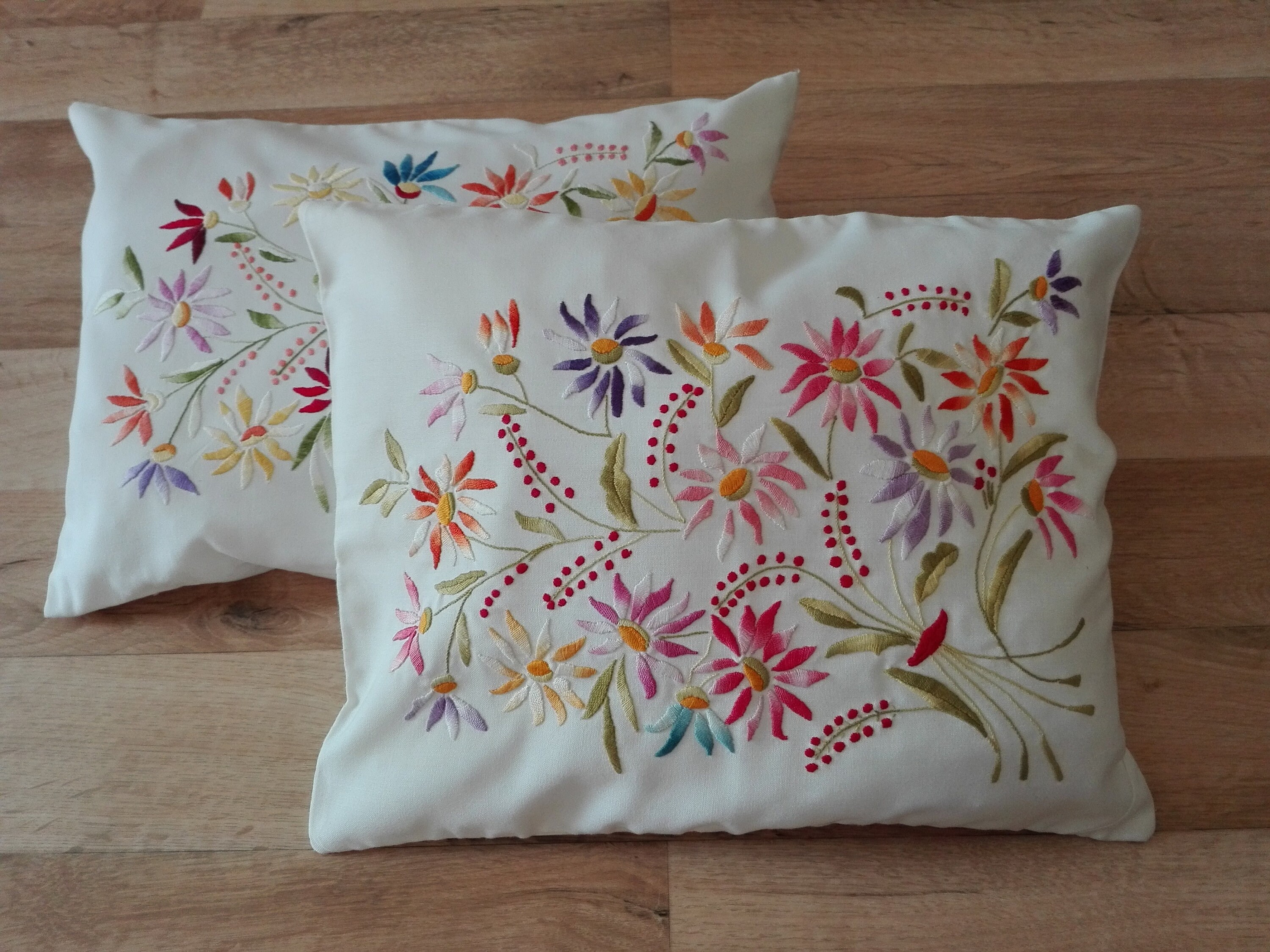Embroidered floral pillowcase cover traditional hand made Etsy
