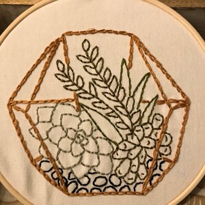 Terrarium Handmade Embroidery Hoop