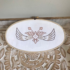 Oval Butterfly Handmade Embroidery Hoop