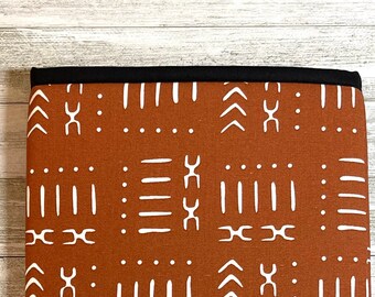 Brown Mudcloth Book Sleeve | Padded Book Sleeve