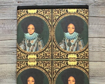 Black Girl With Afro and Elizabethan Collar Book Sleeve | Padded Book Sleeve | E-reader Case