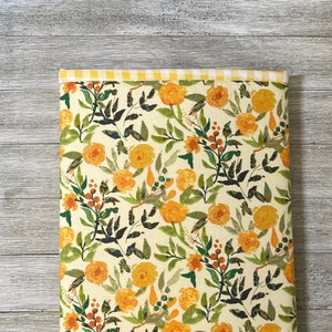 Yellow Floral Book Sleeve: Padded E-reader Case