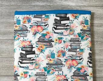 Gray & Black Book Stacks Book Sleeve | Padded Book Sleeve | E-reader Cover