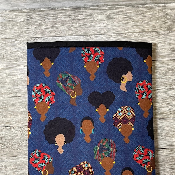 Afros & Headwraps Book Sleeve: Navy Blue Kindle Cover