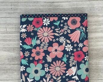 Blue Floral/Polka Dot Book Sleeve | Padded Book Sleeve | Tablet Cover