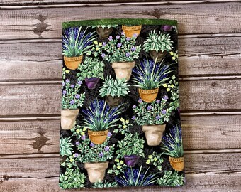 Potted Herbs Book Sleeve | Padded Book Sleeve | Kindle Sleeve | E-reader Case