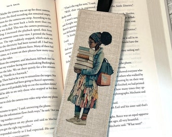 Girl With Books Bookmark | Fabric Bookmark