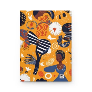 Schöne schwarze Frauen orange Hintergrund Notizbuch Bild 3
