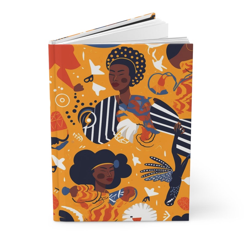 Schöne schwarze Frauen orange Hintergrund Notizbuch Bild 4