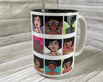 Black Woman Pop Art 15 oz. Mug | Coffee Mug