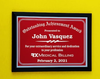 Employee of The Month PlaqueMagic DIY Perpetual Plaque Award Kit Employee Appreciation Employee Recognition Best of The Best Achievement Awards 40 Plate, Fire Plaque 