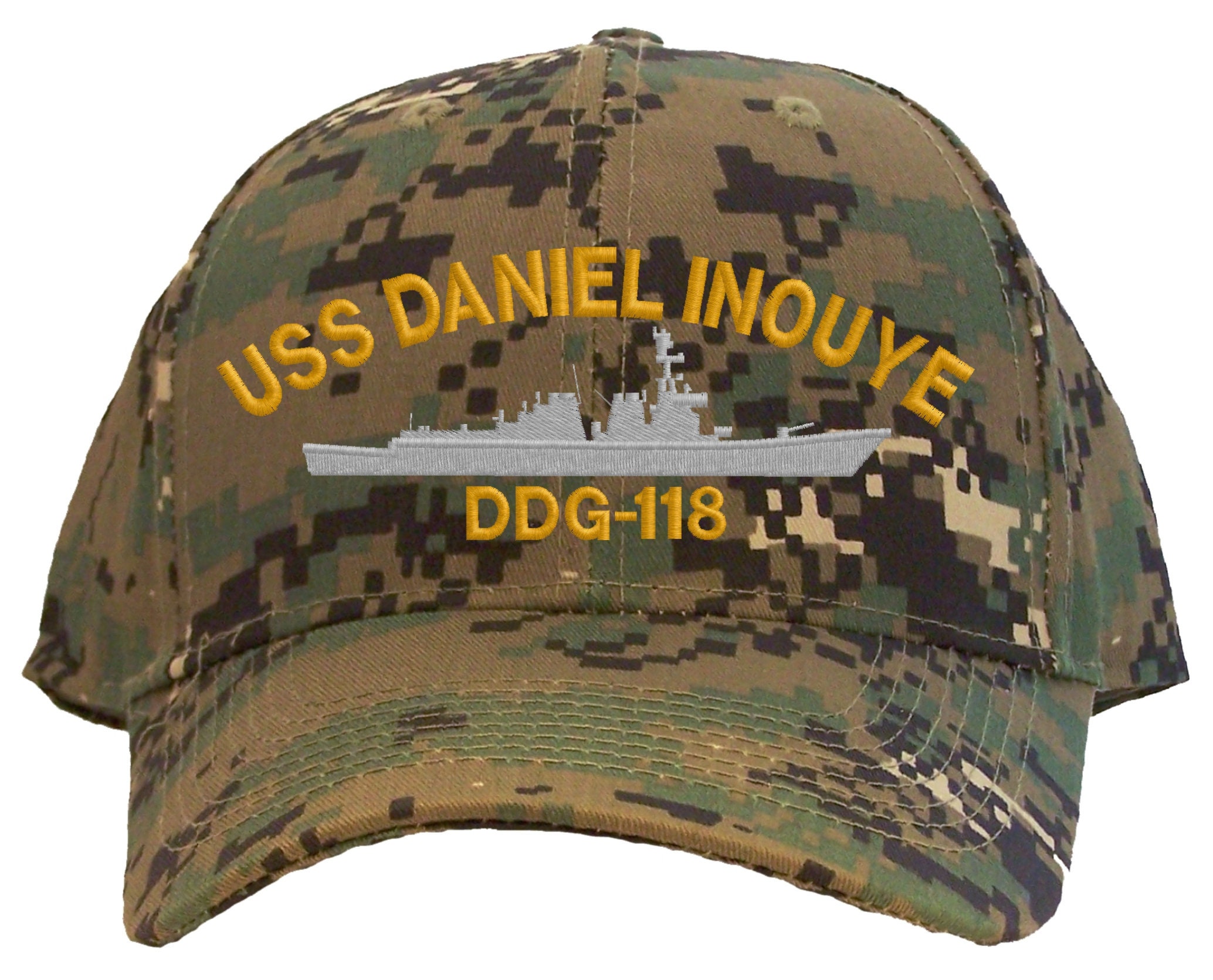 USS DANIEL INOUYE DDG 118 帽子 USS Daniel Inouye DDG-118 Embroidered Baseball Cap | Great