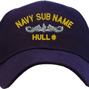 Personalized USS Naval Submarine with Name of Your Choice Embroidered Baseball Cap/ Veteran/ Active Duty
