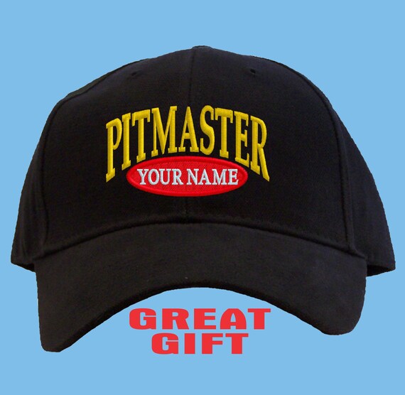 Spiffy Custom Gifts Personalized "Pitmaster" Baseball Cap - Embroidered Twill, Adjustable Velcro, Unisex