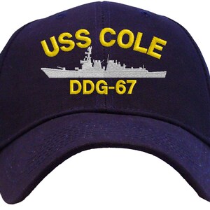 USS Cole DDG-67 Embroidered Baseball Cap | Great Gift for Veteran, Active Duty | Available in 3 Colors